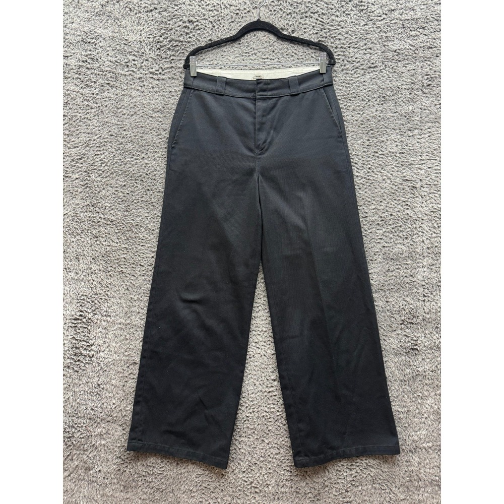 Dickies High Rise Wide Leg Twill Dress Pants Trousers Black Mens Size 31 x 30.5